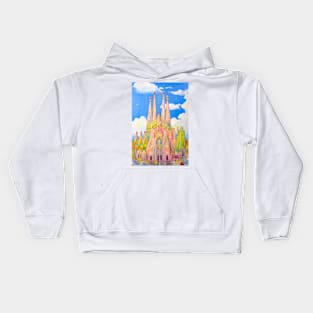 Sagrada Familia. Sky castle Kids Hoodie